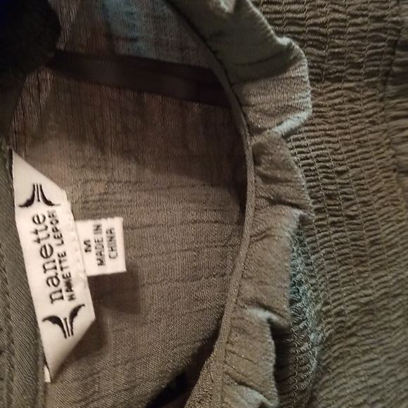 Green Boho Blouse Nanette Lepore M - Picture 3 of 5